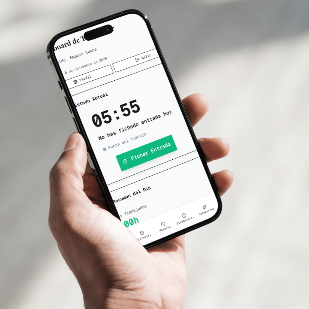 Fichazam App - Interfaz de fichaje
